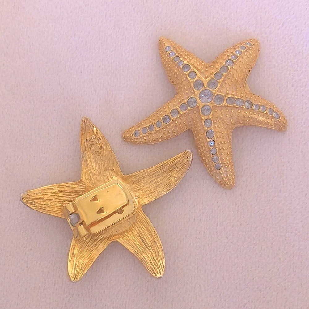 Starfish Gold with CZ Clip On Sandal Accessory